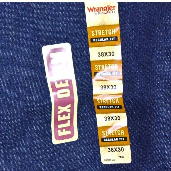 Wrangler Jeans 38 x 30 Mens Flex Denim Regular Fit Dark Wash Cotton Blend - Picture 5 of 9